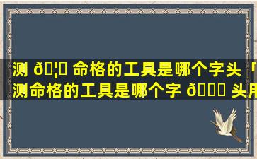 测 🦉 命格的工具是哪个字头「测命格的工具是哪个字 🕊 头用的」